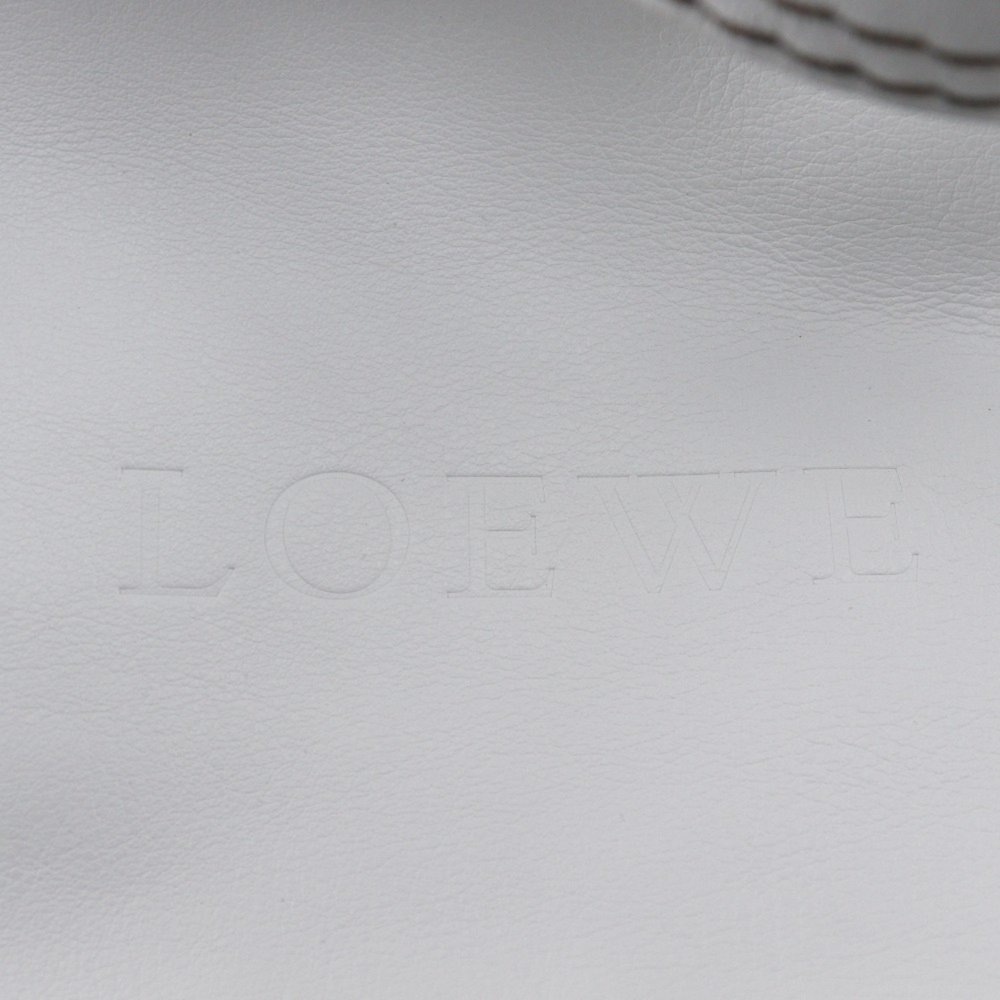 LOEWE White Leather Fiesta Tote Bag Snap Button - Picture 14 of 15